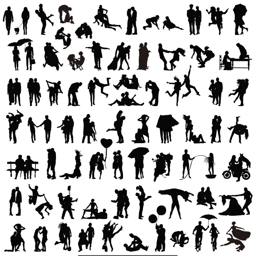 【剪影人物】免扣素材,PSD AI 多格式 多风格 多元素 源文件