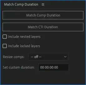 【AE必备插件】Match Comp Duration 更加方便快捷的增加合成时长,针对合成嵌套合成等复杂工程更为有效