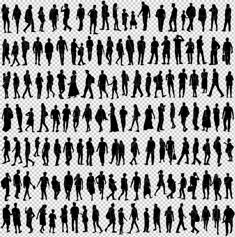 【剪影人物】免扣素材,PSD AI 多格式 多风格 多元素 源文件