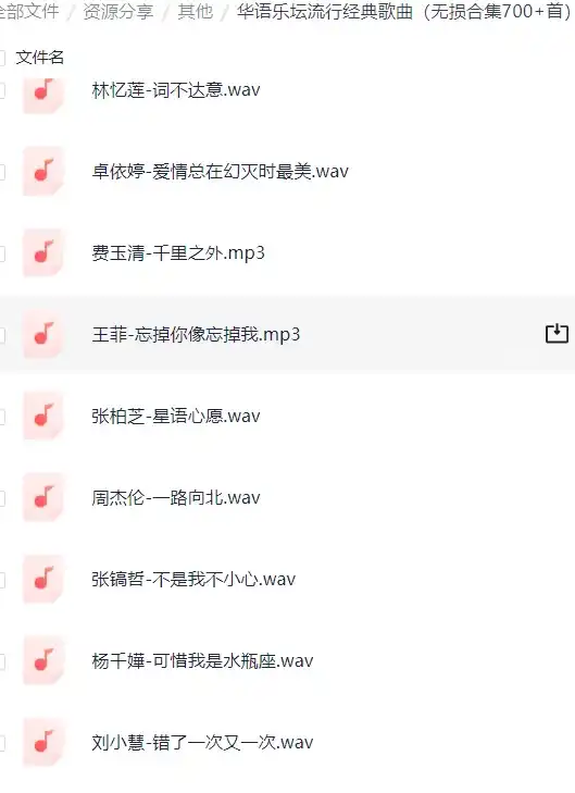 华语乐坛流行经典歌曲(无损合集700+首)