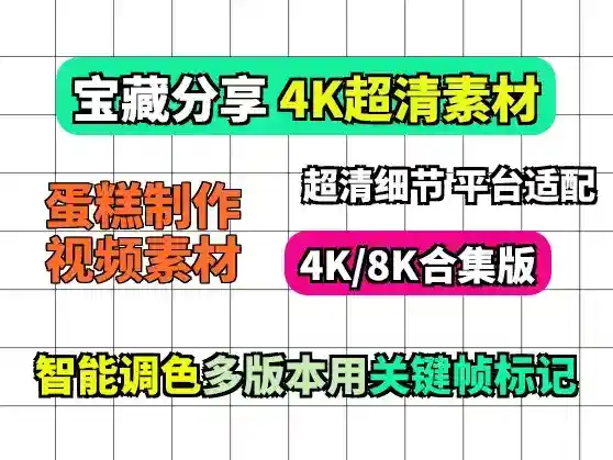 4K蛋糕制作视频素材:小说推文美食素材