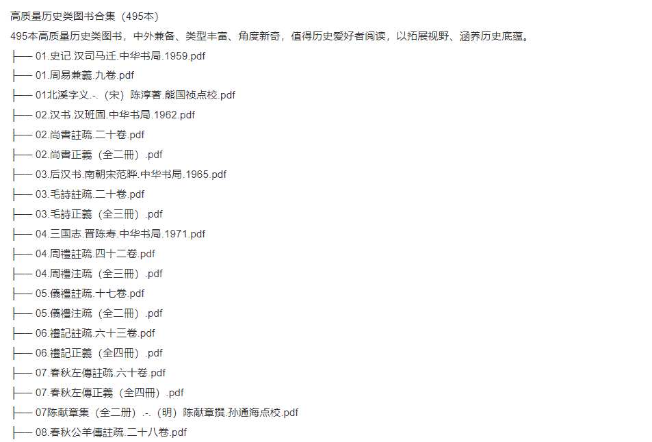 高质量历史类图书合集（495本）  [pdf]   [18.89GB]